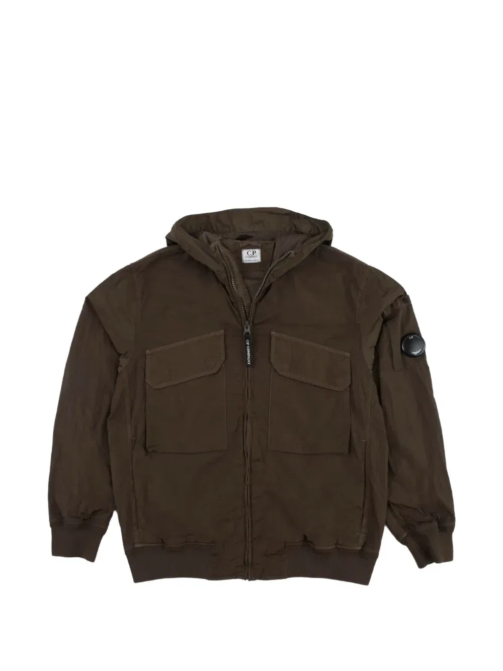 Куртка с капюшоном и линзой CP Company Kids, зеленый
