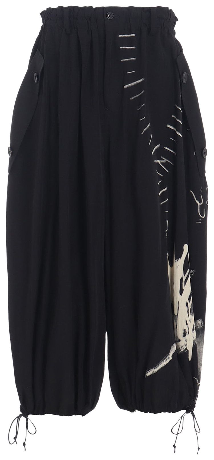 

Брюки Y's Y с откидными карманами и эластичным поясом, черные