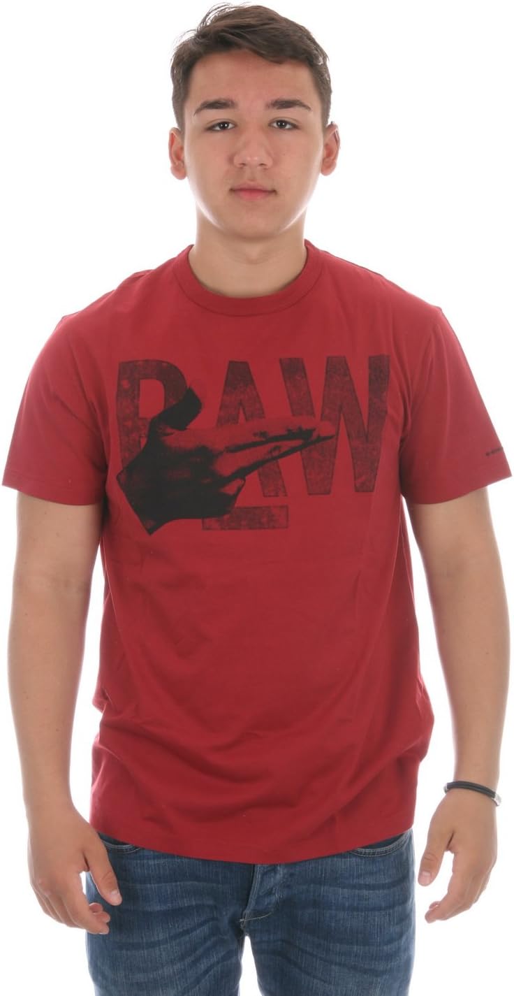 

Мужская футболка G-Star Raw с коротким рукавом и круглым вырезом, красный