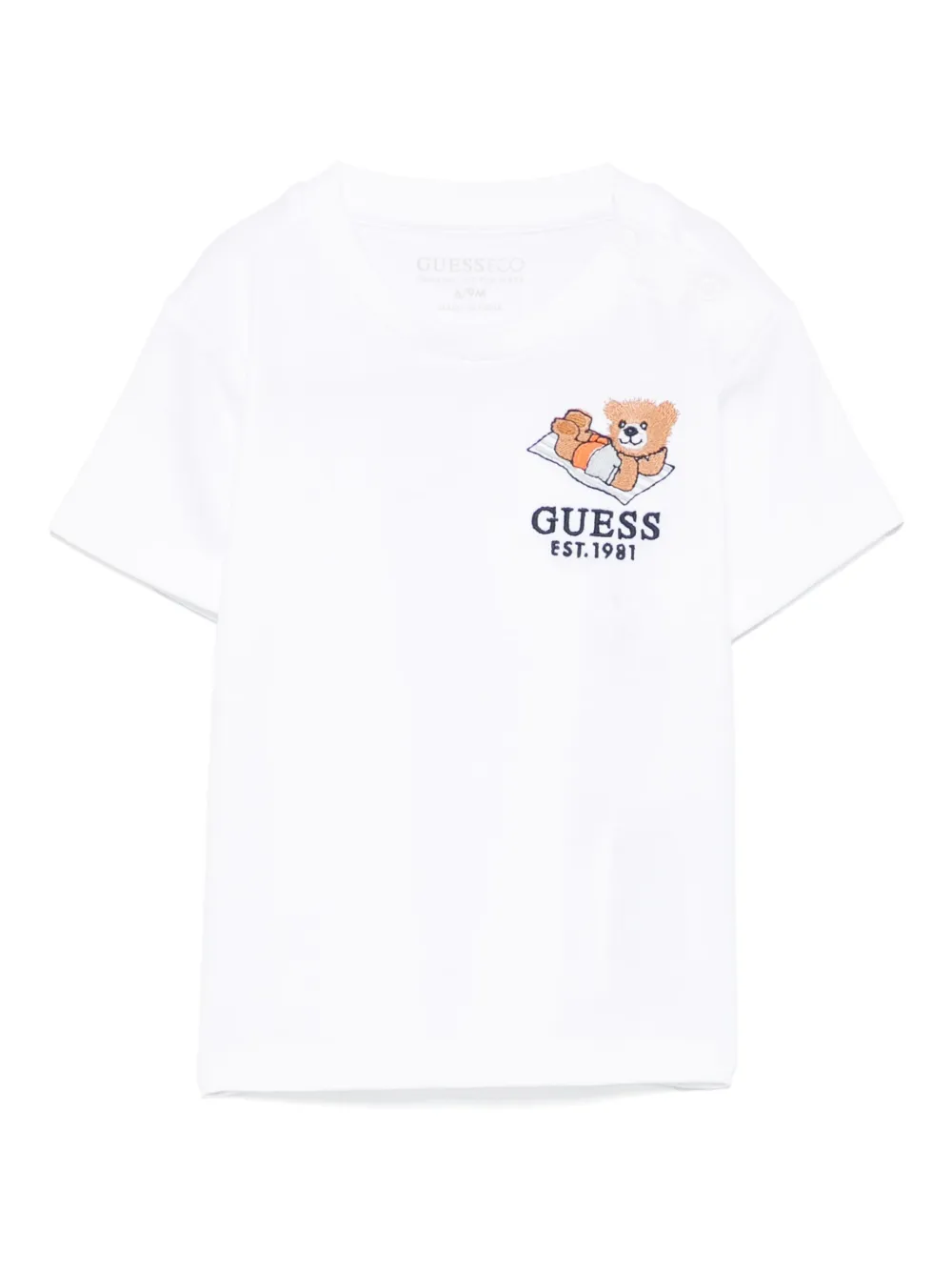 

Футболка с вышитым логотипом guess kids, белый