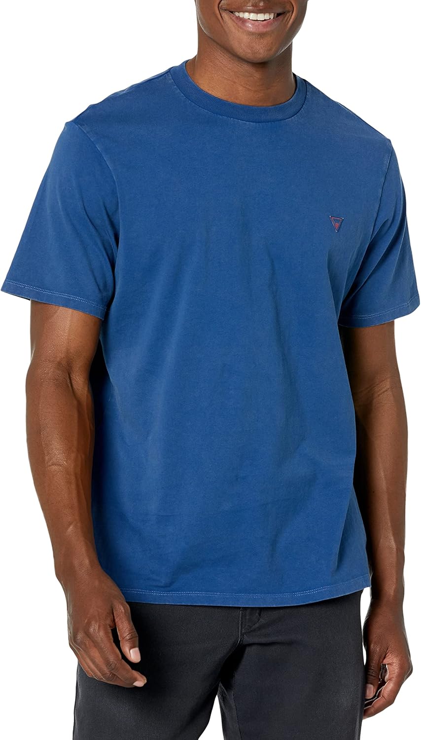 

Мужская футболка GUESS с коротким рукавом и круглым вырезом с треугольными чашечками, Blue Lily, Синий, Мужская футболка GUESS с коротким рукавом и круглым вырезом с треугольными чашечками, Blue Lily