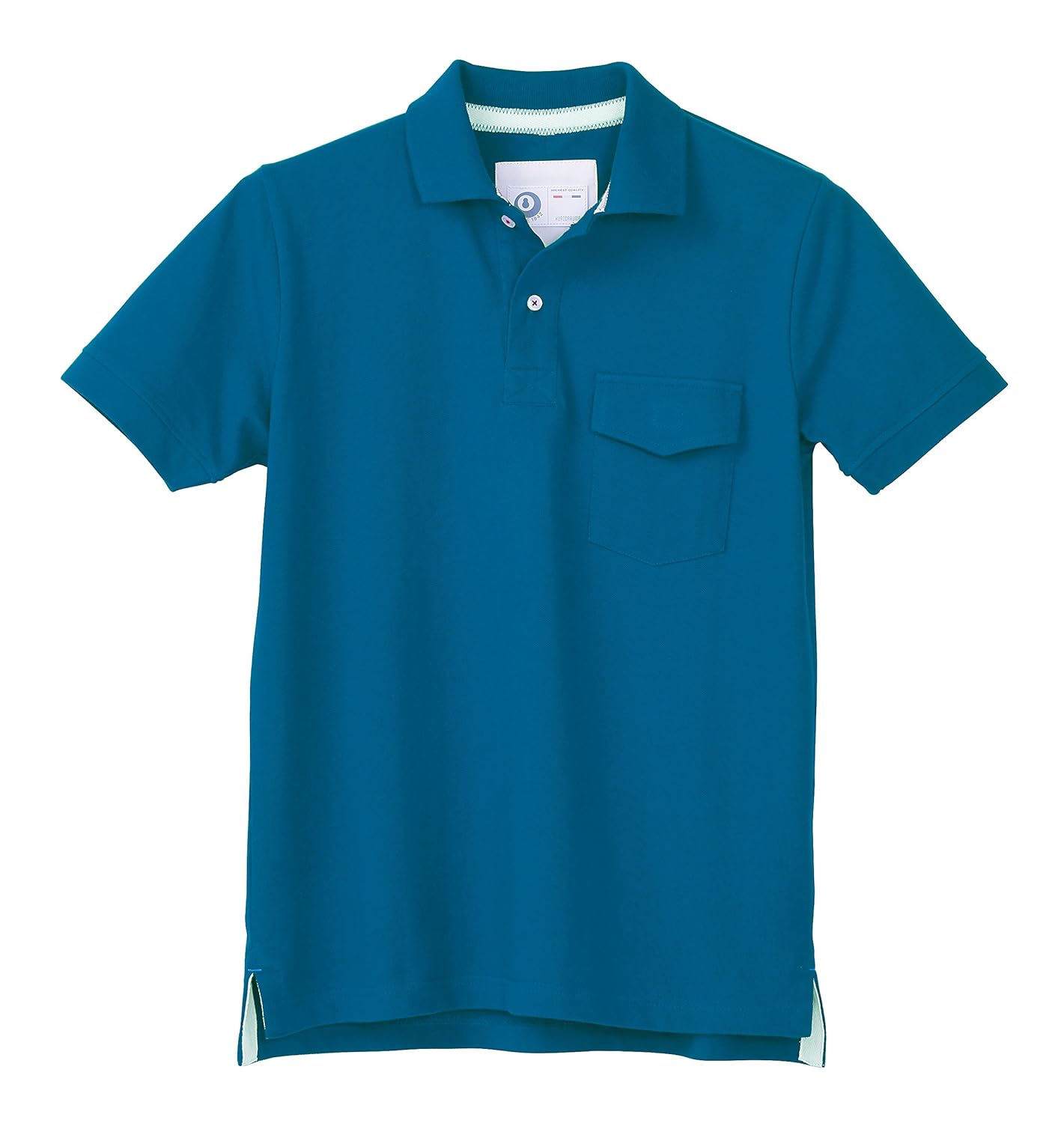 

Футболка-поло с коротким рукавом, боковым разрезом, темно-синяя, KURODARUMA CORPORATION This Is The Daruma