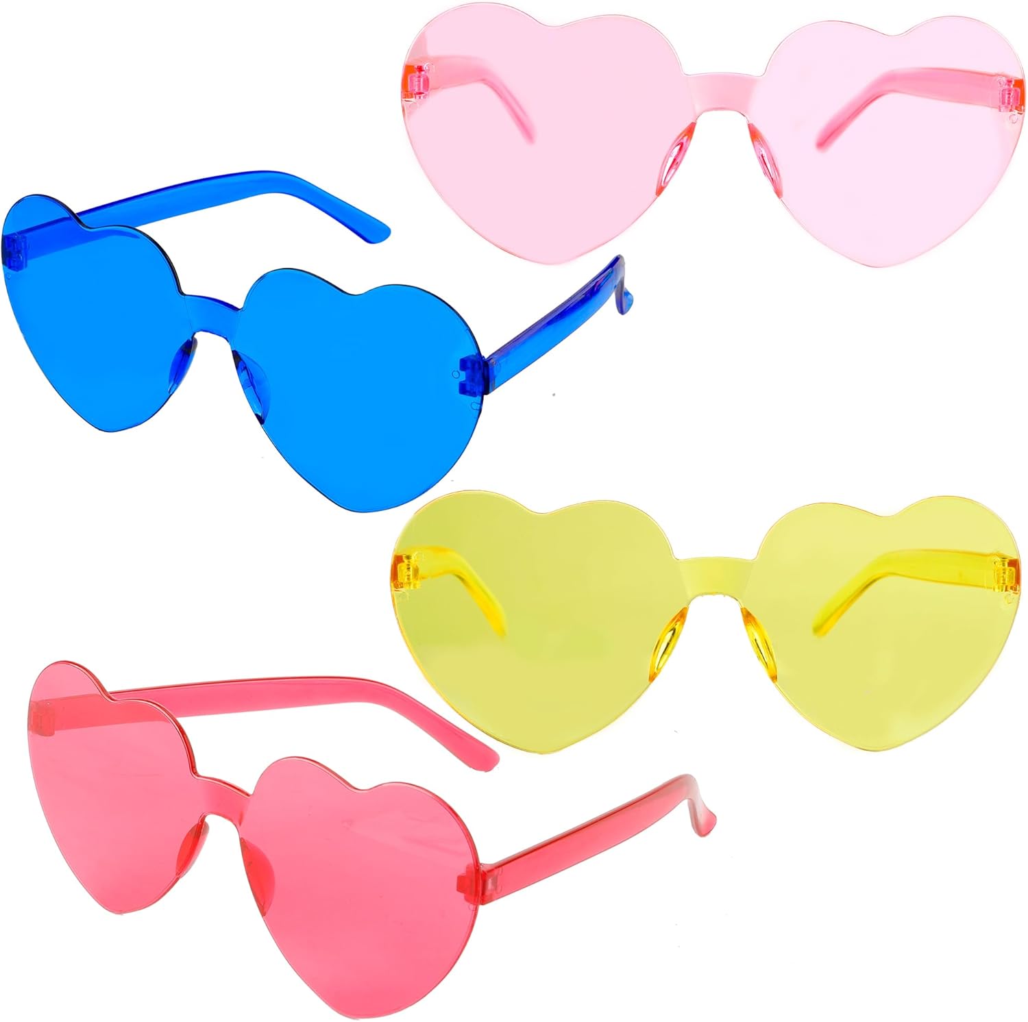 

Солнцезащитные очки в форме сердца, очки в форме сердца оптом, украшения для Дня святого Валентина, Хэллоуина, девичника, женские и мужские очки WRNZL, Pink, Blue, Hot Pink, Yellow