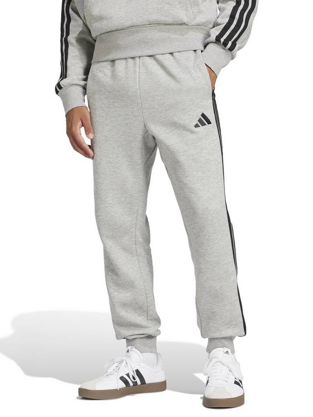 

Незаменимые флисовые брюки для бега трусцой в три полосы adidas, цвет Grey Heather/Black