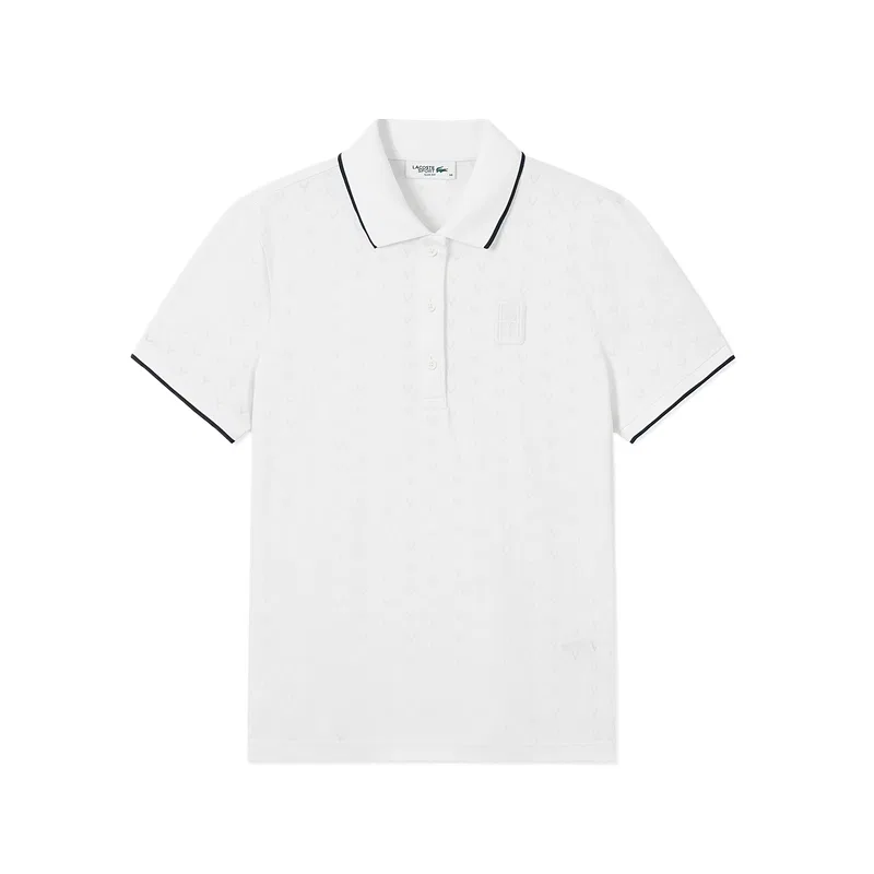 Женское поло LACOSTE Classic, умеренный крой, белый