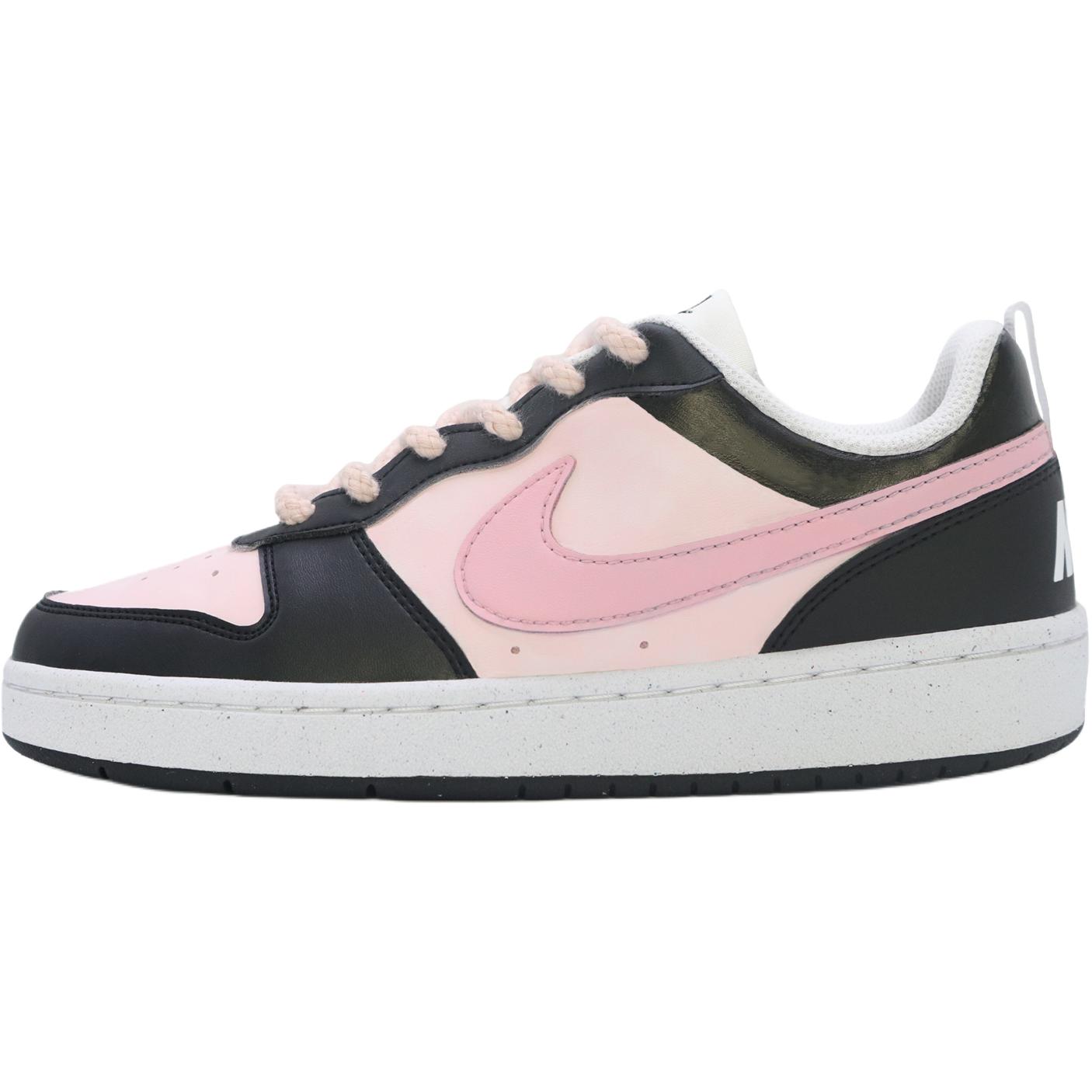 

Nike Детские кроссовки для скейтбординга Court Borough, черные, липкие, розовые, противоскользящие, износостойкие, низкие, для подростков