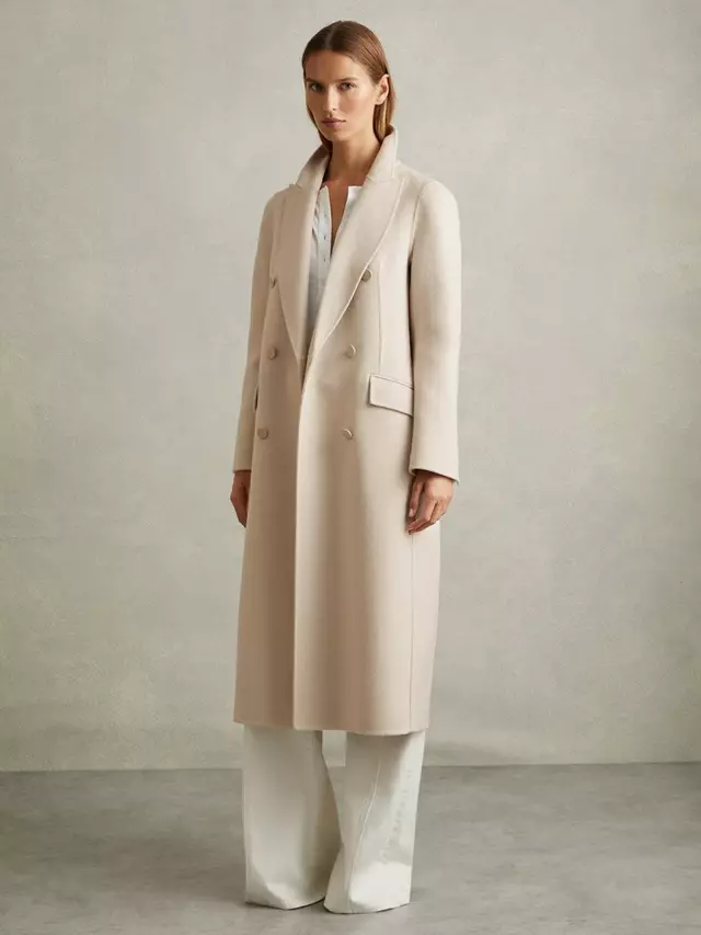 

Пальто Reiss Petite Maeve Wool Blend Double Breasted Blindseam, цвет neutral