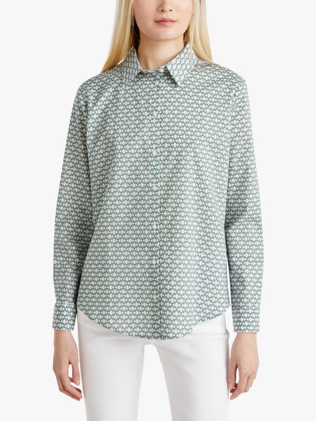 

Абстрактная рубашка с длинным рукавом Benetton, цвет Green/White