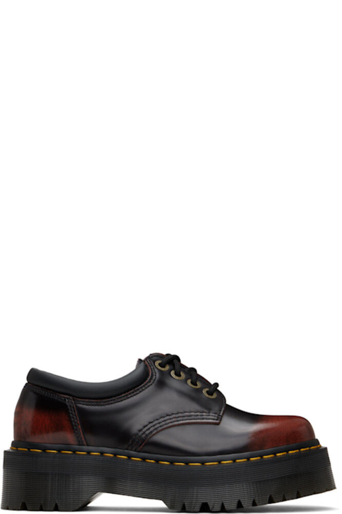 

Черные и красные 8053 кожаные туфли на платформе Дерби Dr. Martens