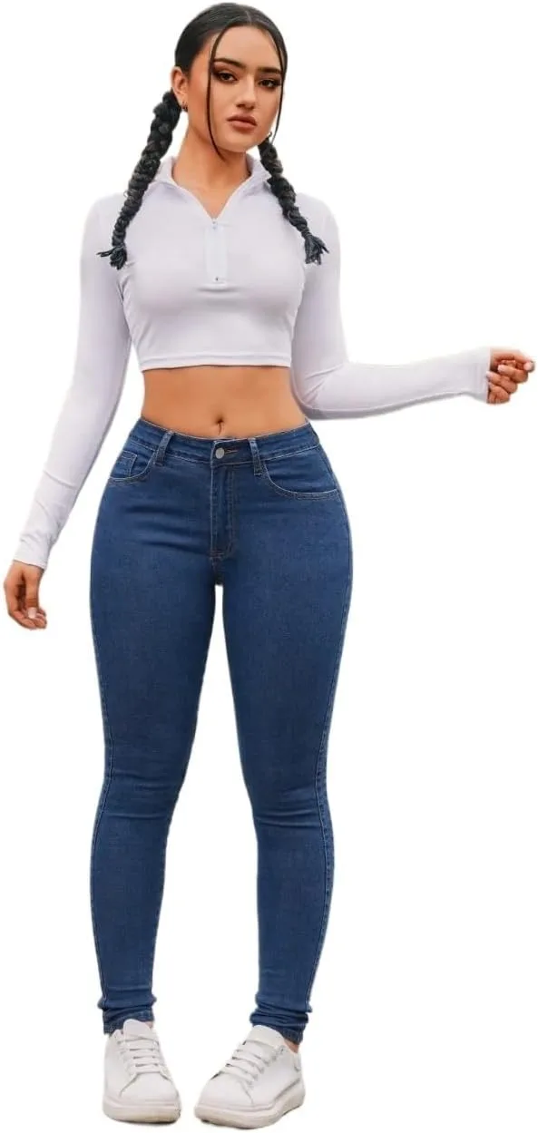 Женские классические джинсы Slim Fit Generic, Dark Wash — фото 4