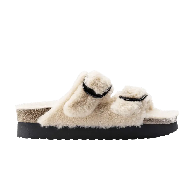 

Кроссовки Birkenstock Arizona Big Buckle Shearling Teddy Eggshell, кремовый