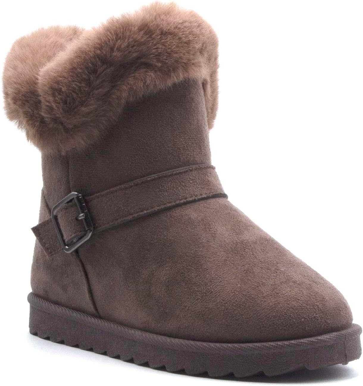 

Детские зимние сапожки для девочек Jazamé с теплым мехом и манжетами на щиколотке, Camel