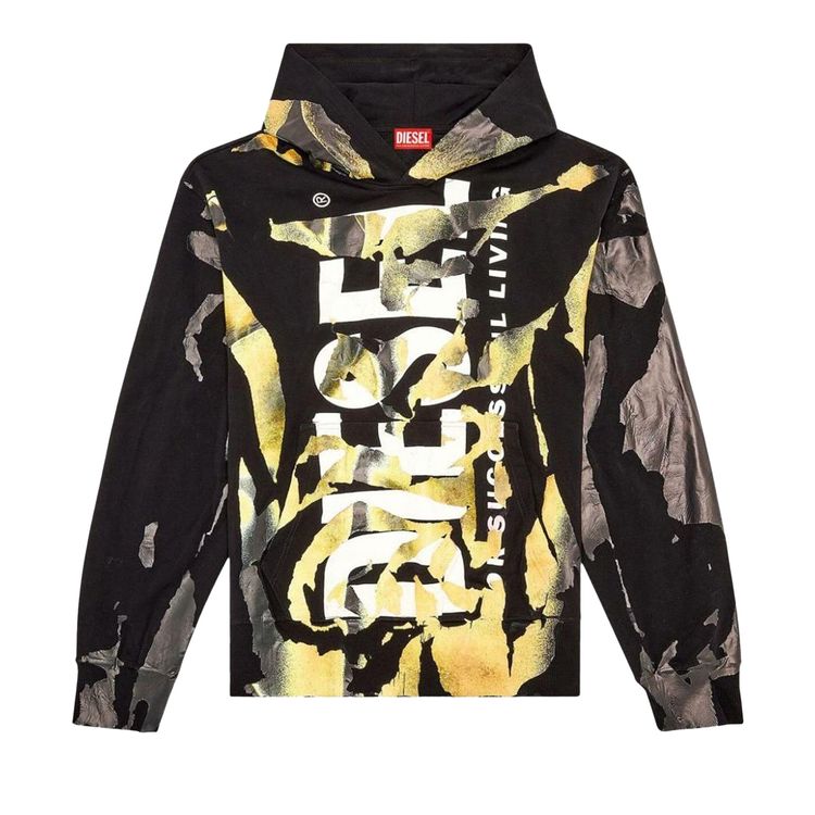 

Худи Diesel S-Mac Painted Hoodie 'Black', черный