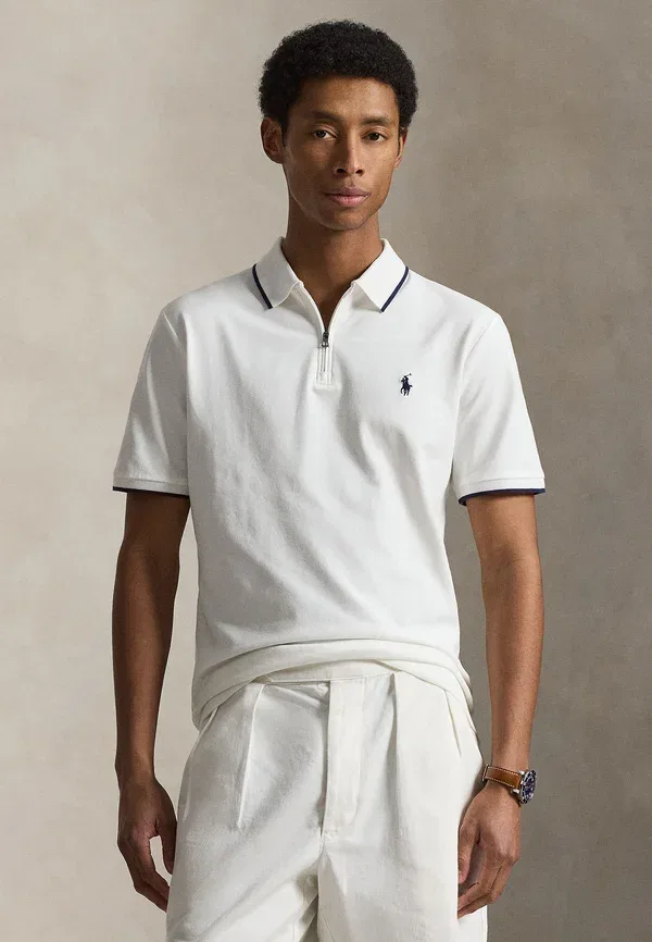 Поло с застежкой-молнией Polo Ralph Lauren, белый