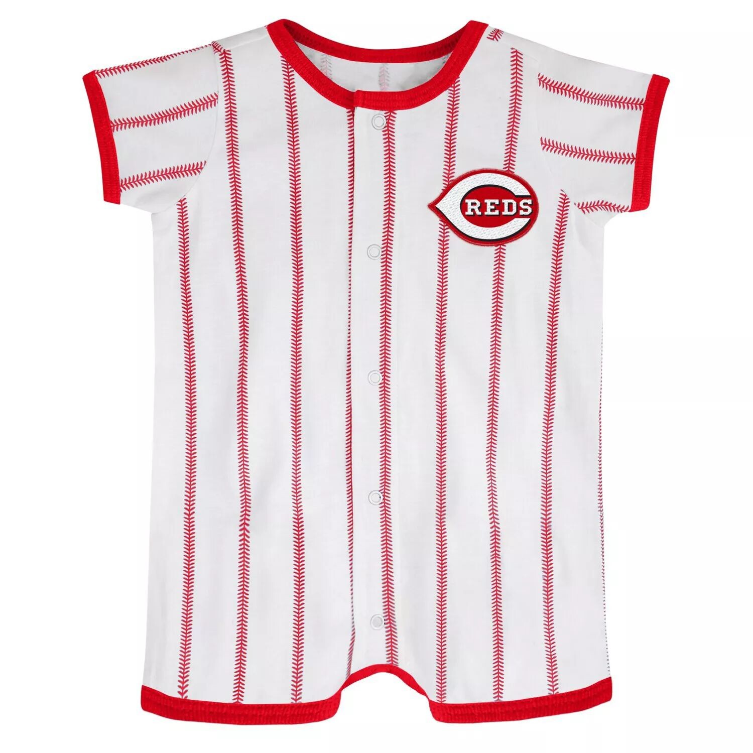 

Белый комбинезон в тонкую полоску для младенцев Cincinnati Reds Power Hitter Outerstuff