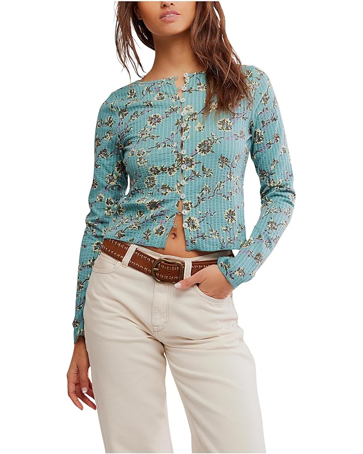 

Лонгслив Free People Tilly Long, цвет Mineral Blue Combo