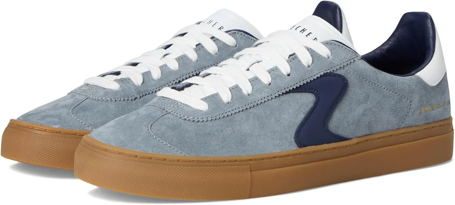 Мужские кроссовки Skechers Arch Fit Legend Hamor, Grey Pig Suede Duraleather Navy Trim
