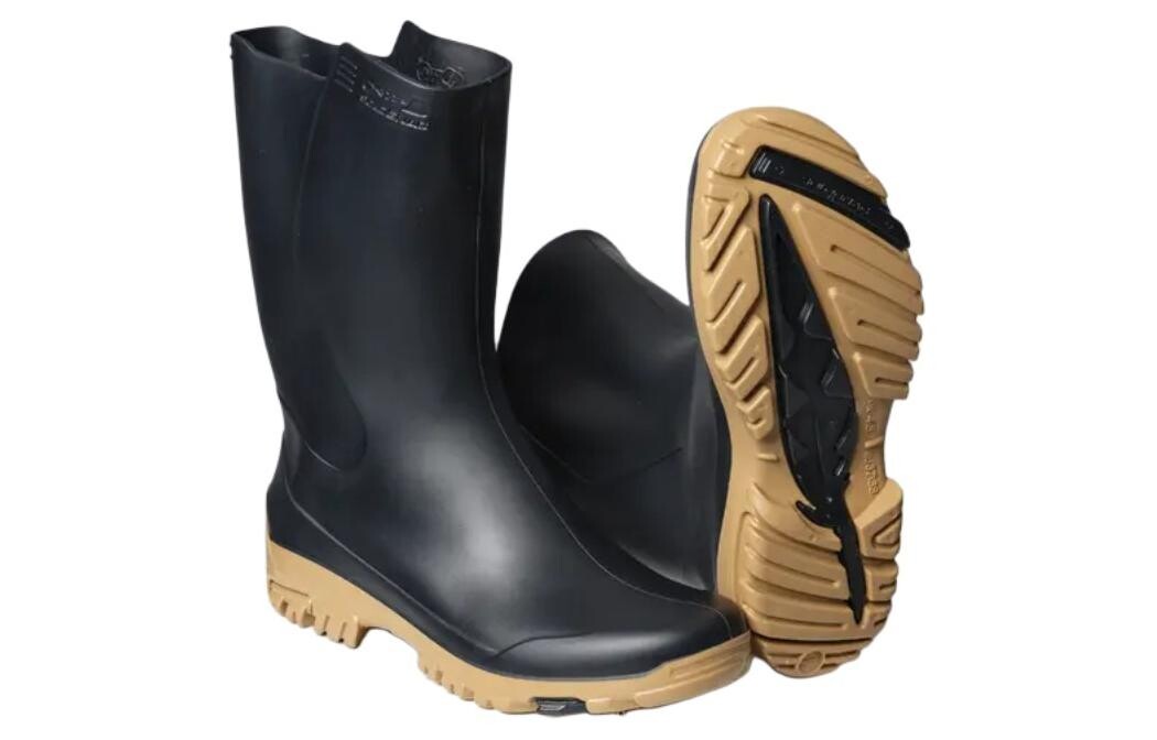 Сапоги WELLIES 100 Rain Boots женские черные/коричневые Decathlon — фото 4