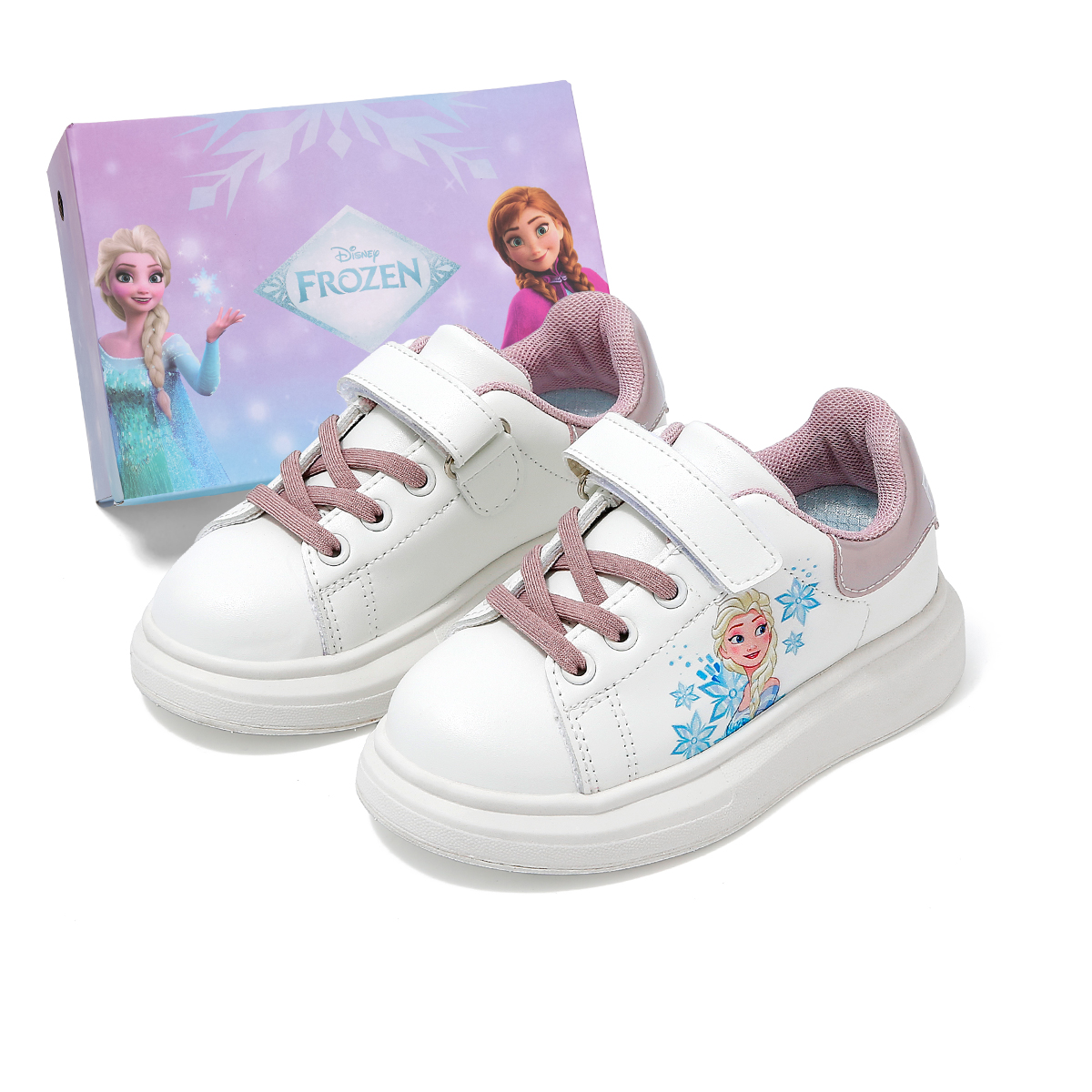 

Низкие кроссовки для скейтбординга серии Frozen Series с противоскользящей амортизацией, устойчивые к истиранию и ударам, детские Disney, белый/розовый