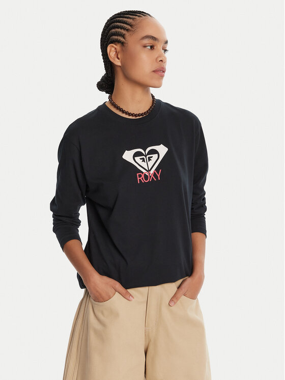 

Блузка regular fit Hangloose Art Ls ERJZT06035 Roxy, чёрный