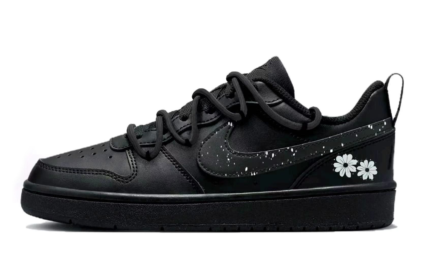 

Nike Court Borough Starry Blossoms низкие скейтборд кроссовки black white детские