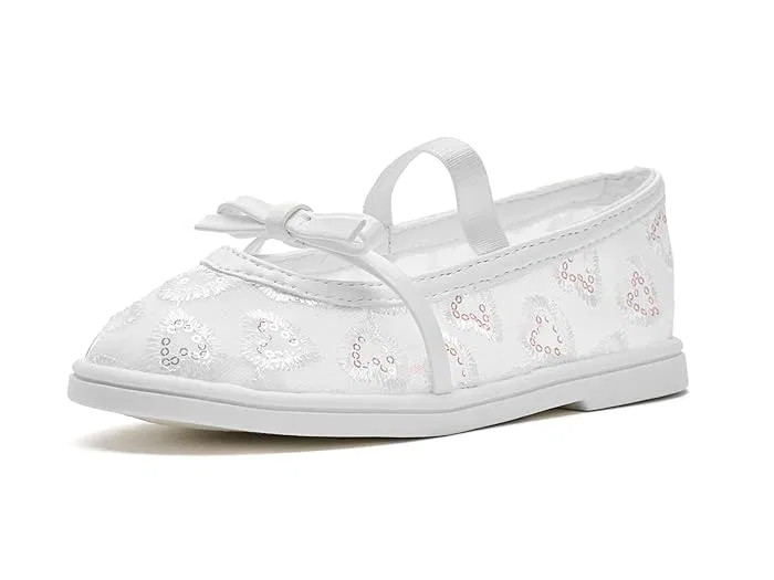 Туфли балетки с бантом Burdie Steve Madden Kids, White Mesh