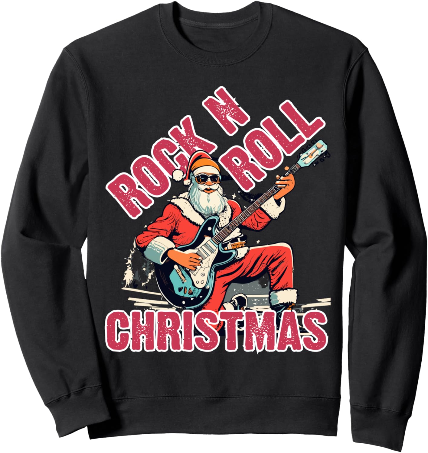

Рождественская толстовка с изображением Санта-Клауса в стиле рок-н-ролл и играющего на гитаре Rock N Roll Christmas Gifts, черный