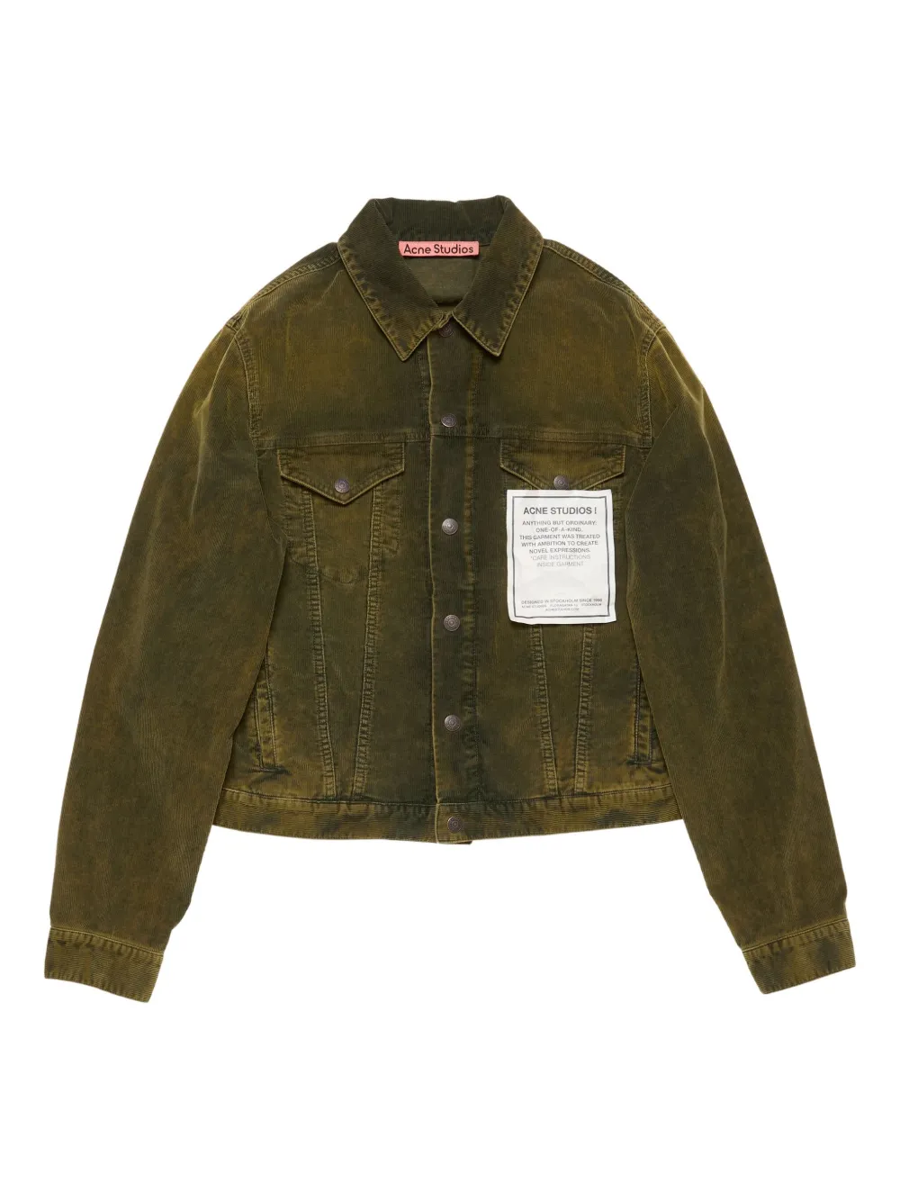 

Вельветовая куртка Acne Studios, зеленый