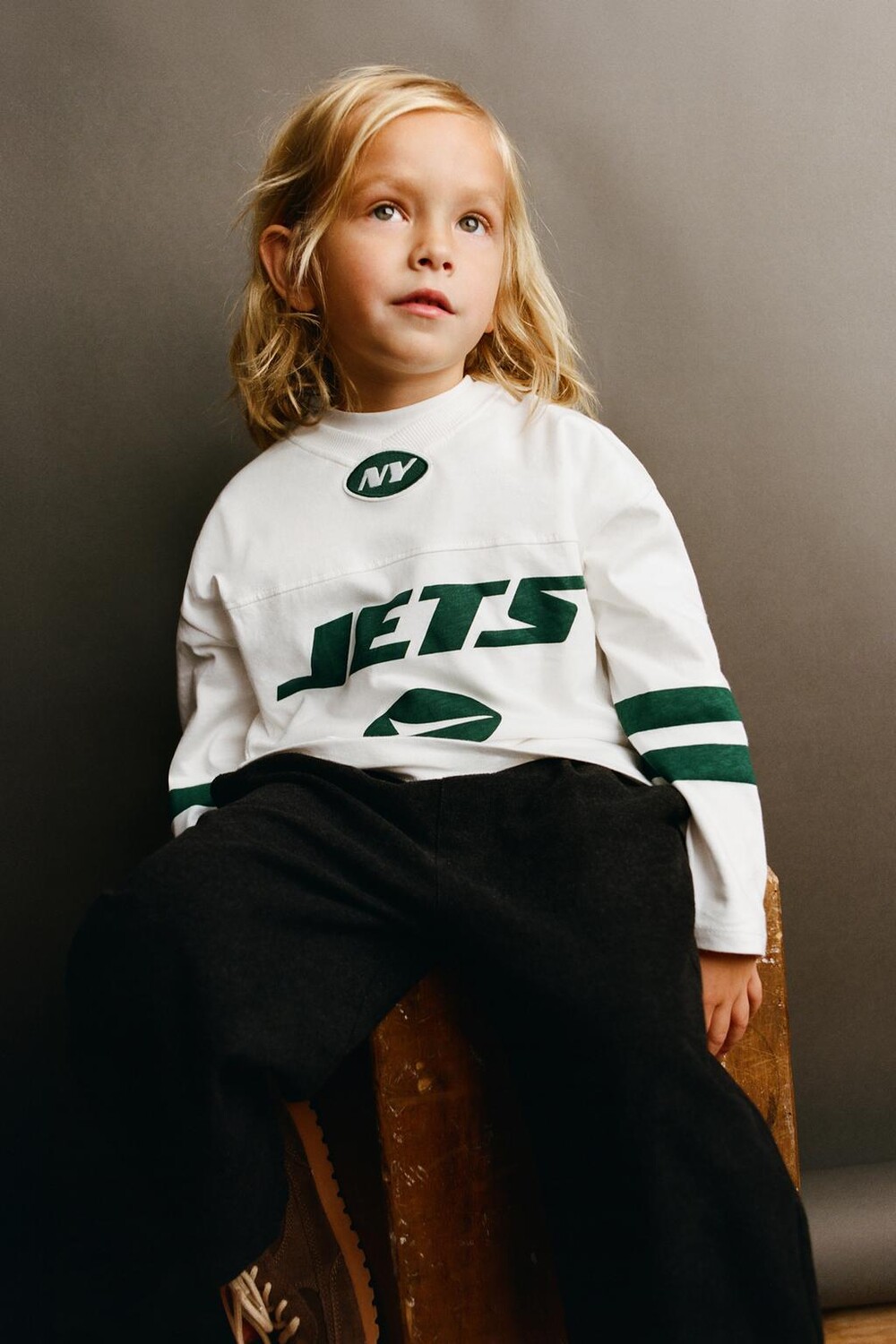 

Футболка с вышитой нашивкой new york jets nfl ZARA, белый