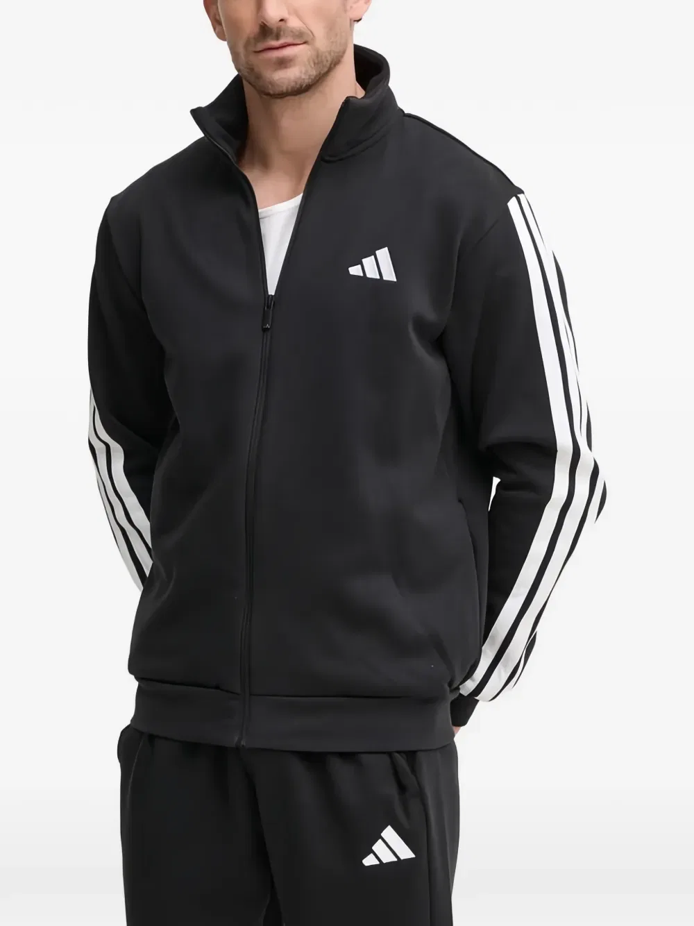 Спортивный костюм с тремя полосками Adidas, черный