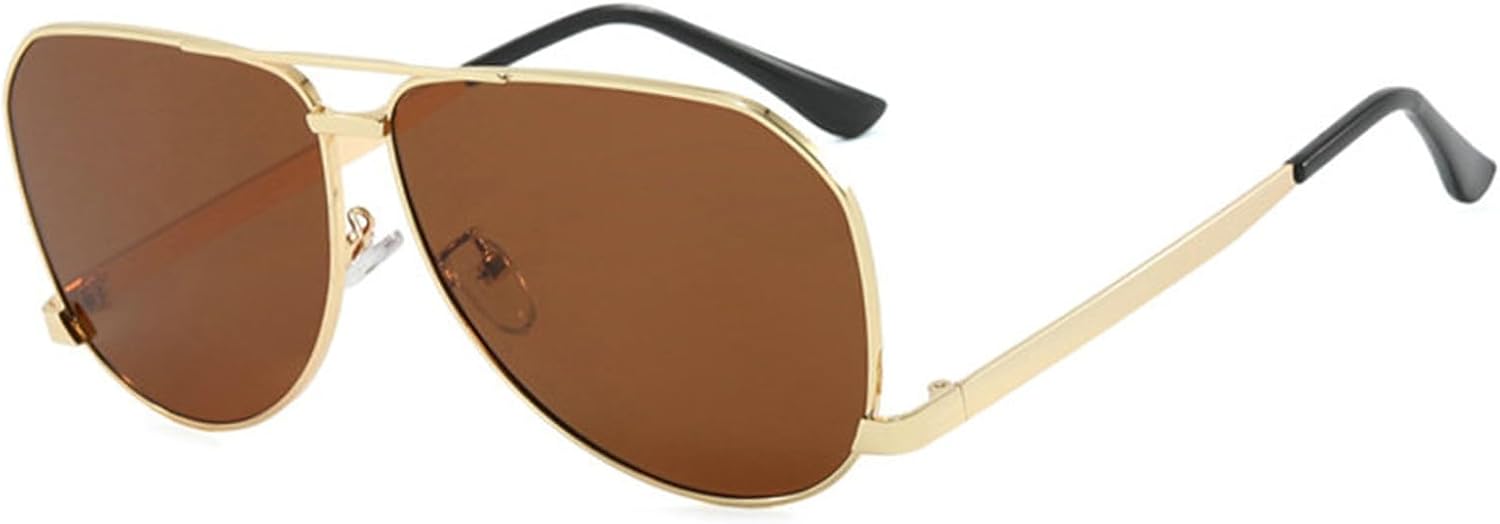 

Женские солнцезащитные очки Helena Oversized Oval в роскошной винтажной металлической оправе, модные солнцезащитные очки-пилот с двойным лучом и защитой от УФ-излучения UV400, C3