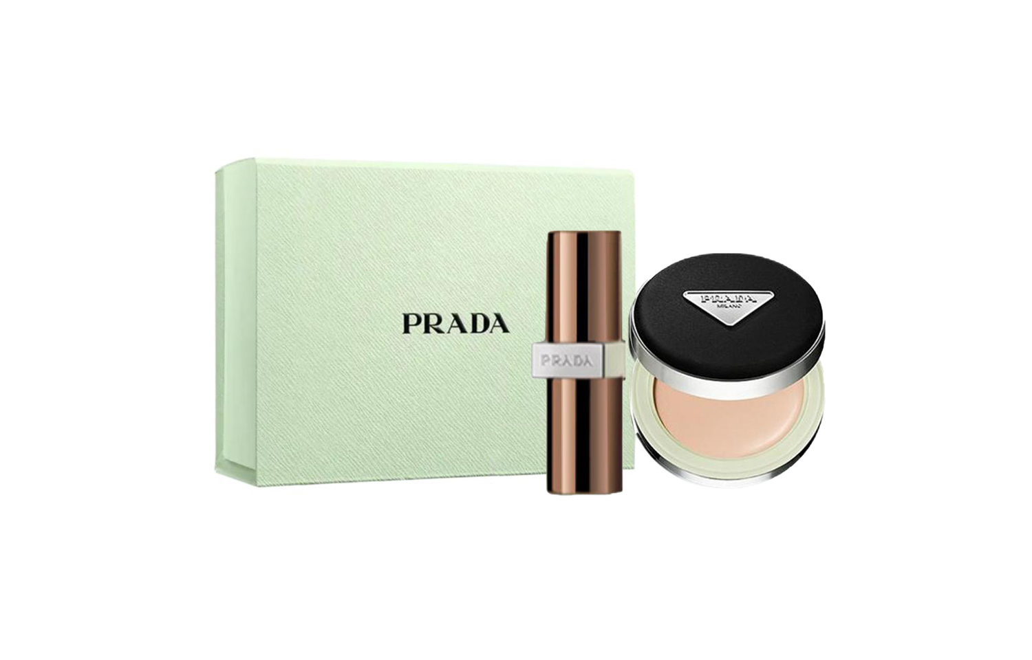 

Тональная пудра-подушечка для выравнивания тона кожи, набор: помада 3,8г + нейлоновая подушечка 12г, натуральный оттенок PRADA