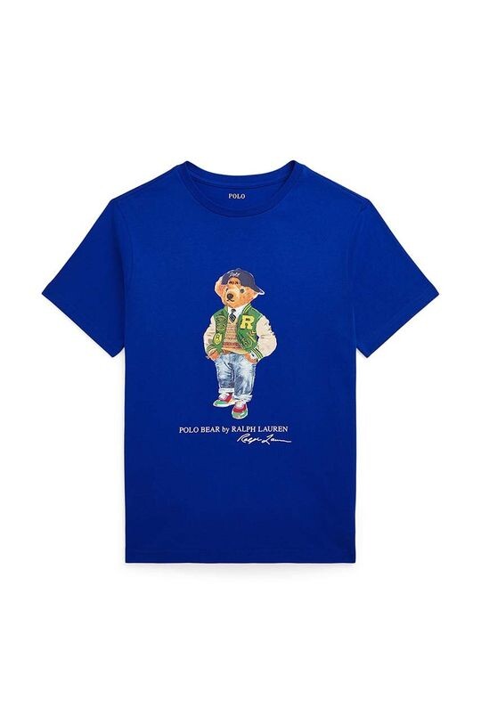 

Детская хлопковая футболка Polo Ralph Lauren, синий