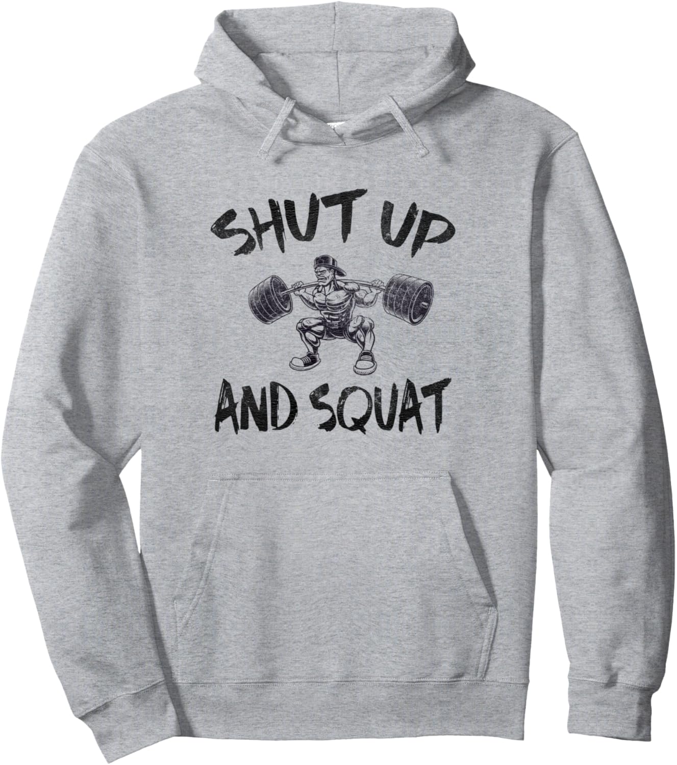 

Толстовка для спортзала Заткнись и приседай Workout - Shut Up And Squat, серый