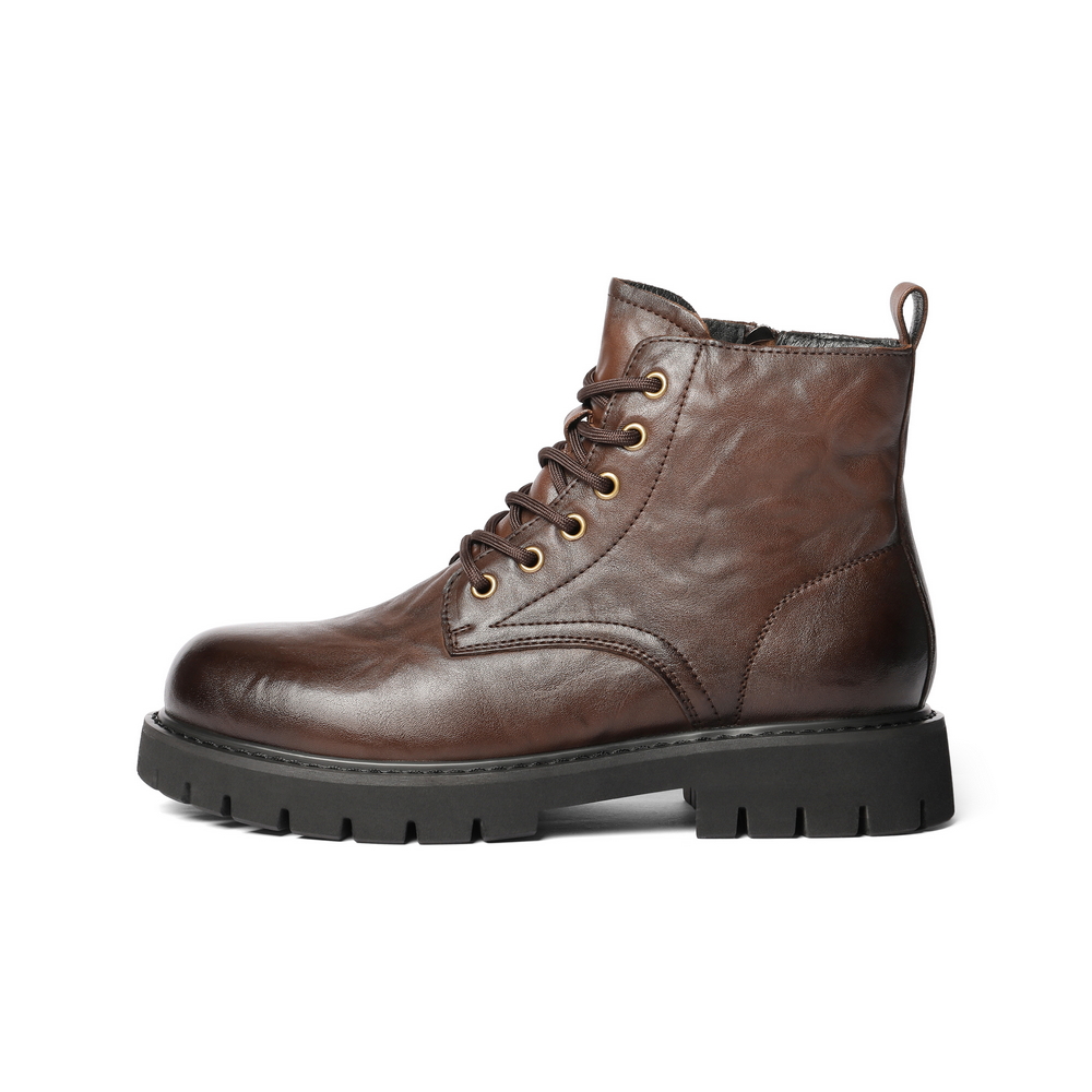 

BELLE Короткие мартинсы мужские черно-коричневые 4,5 см без подкладки, цвет Brown (Unlined)