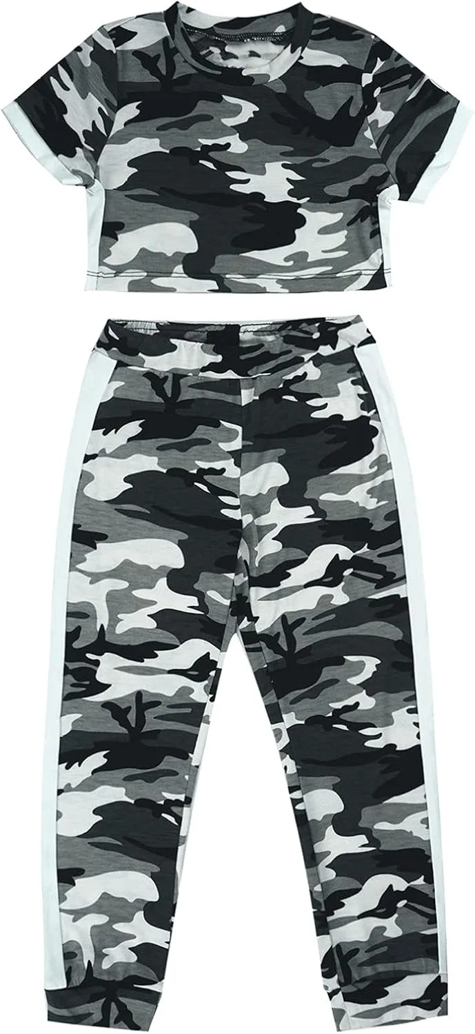 Детский спортивный костюм с принтом камуфляж, YONGHS, 2 предмета, Camouflage Gray — фото 3