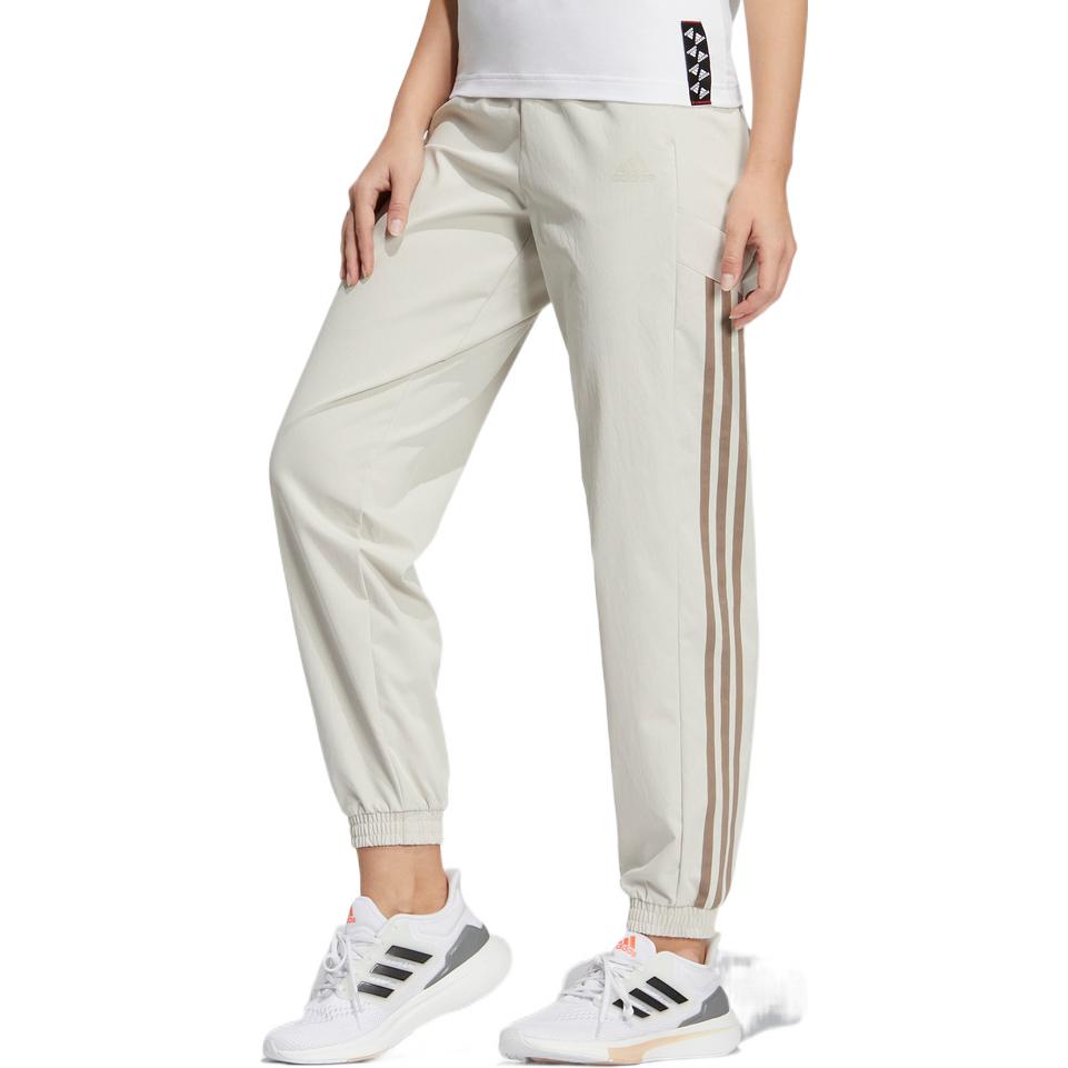 Вязаные спортивные штаны женские розовые белые Adidas — фото 3