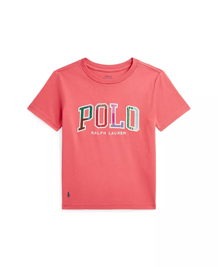

Футболка с логотипом Madras для малышей и мальчиков Polo Ralph Lauren, красный