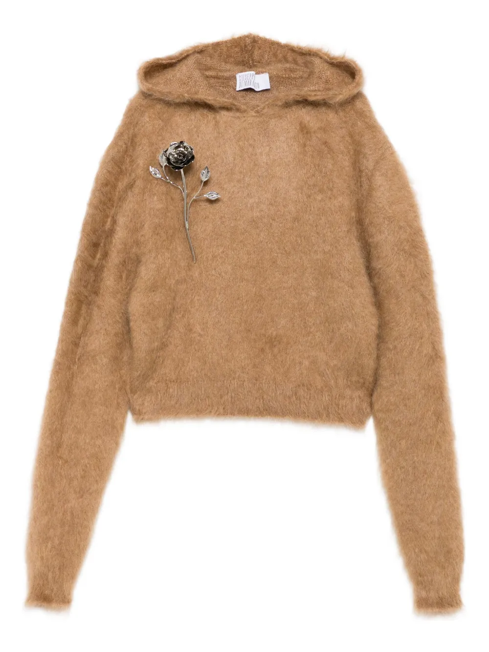 

Свитер с цветочной аппликацией Giuseppe Di Morabito, светло-коричневый