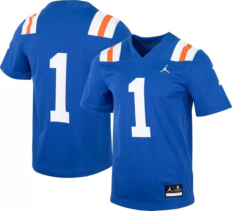 

Мужская футбольная майка Jordan Florida Gators #1 синего цвета с возвратом