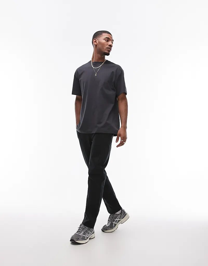 

Прямые брюки чинос черного цвета Topman
