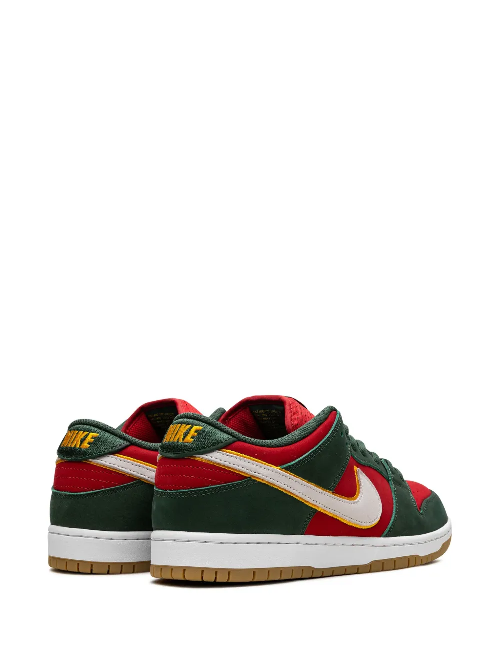 Кроссовки SB Dunk Seattle Sonics - Fir/Fire Red/University Gold Nike, зеленый — фото 3