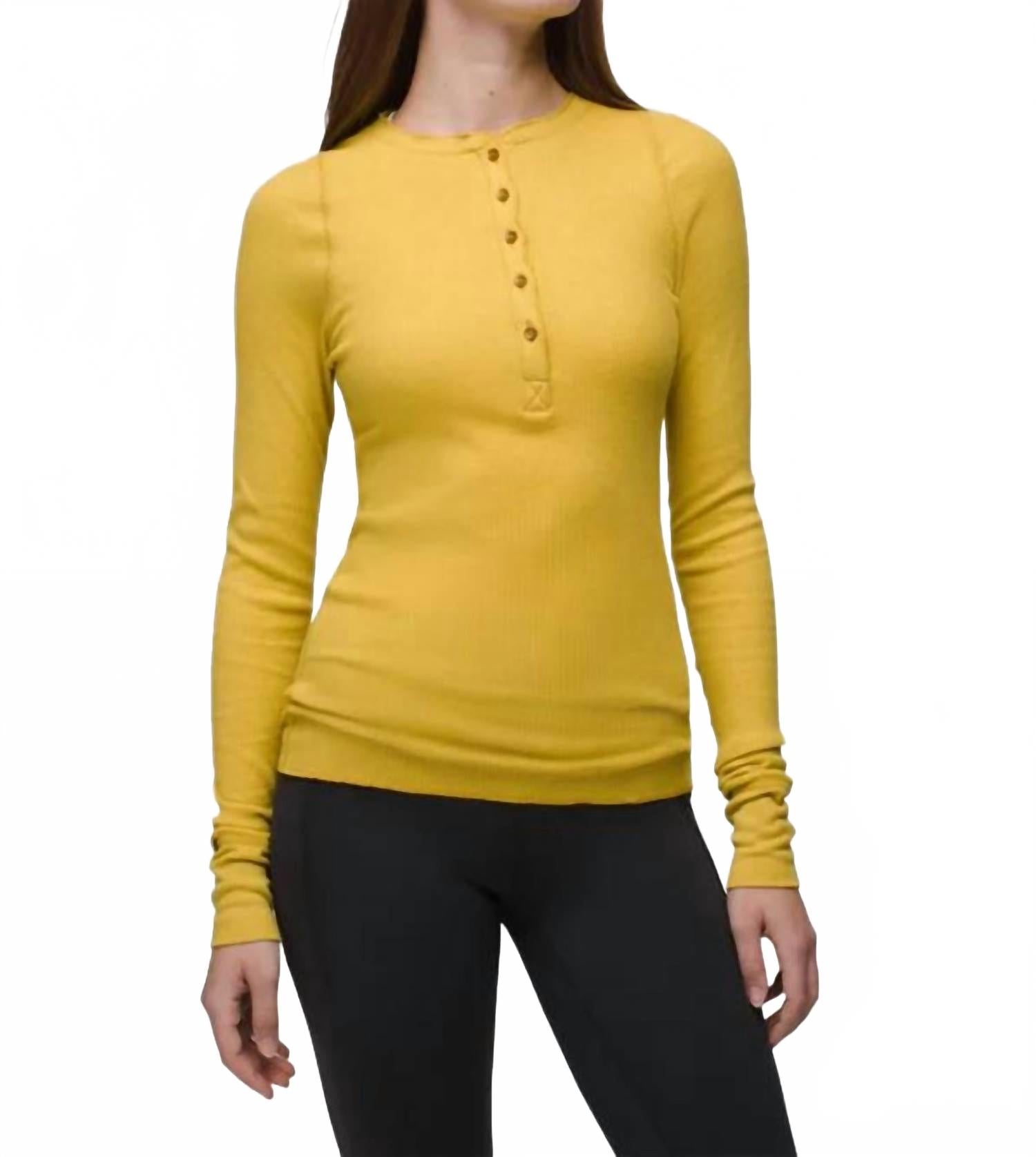 

Топ-хоп Touchstone Henley цвета золотистого листового вереска Prana, Golden Leaf Heather