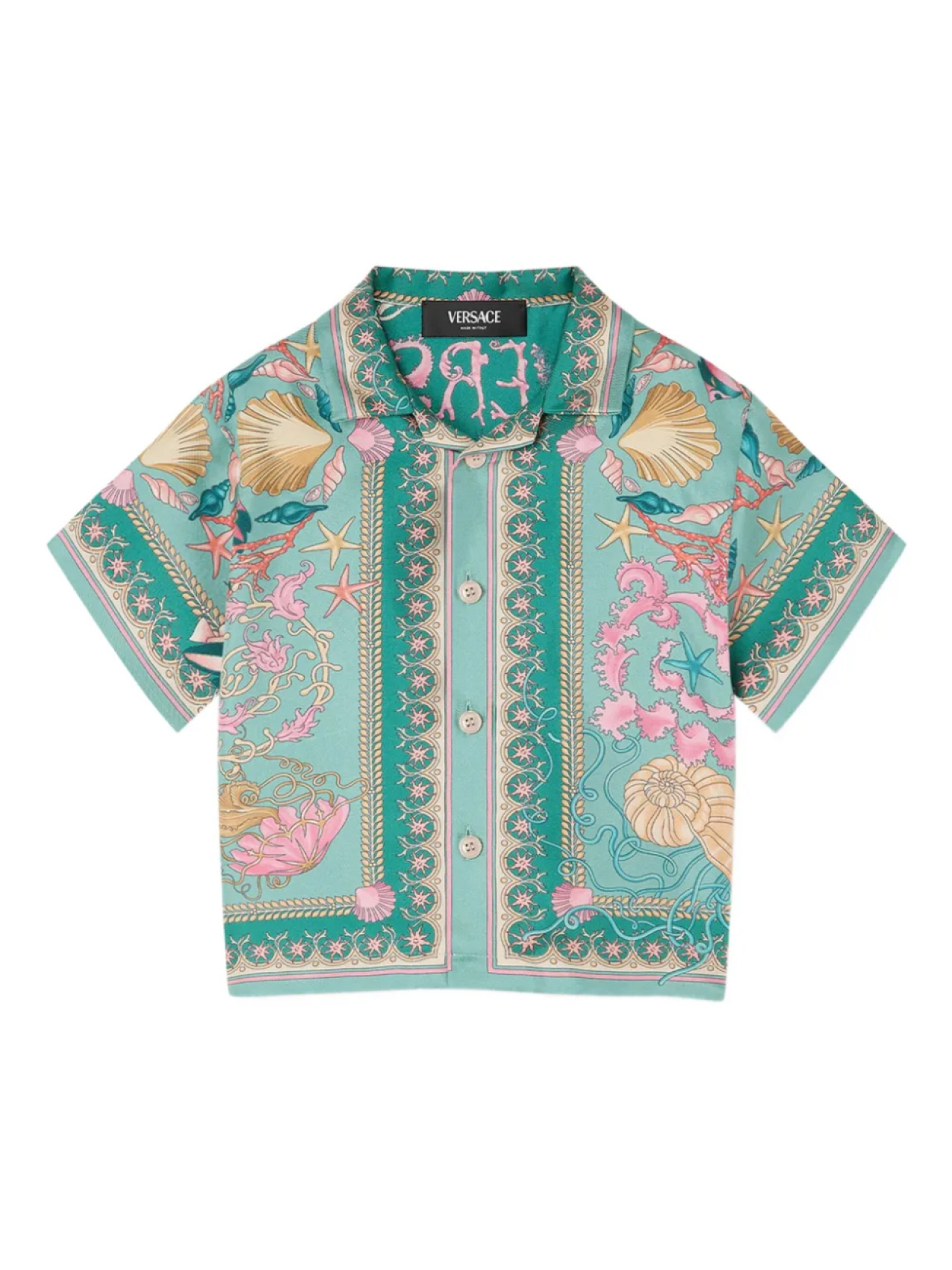 

Рубашка с короткими рукавами Versace Kids Underwater Barocco, зеленый