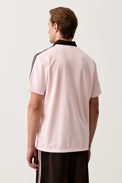 Поло свободный крой Adidas Originals, розовый — фото 3