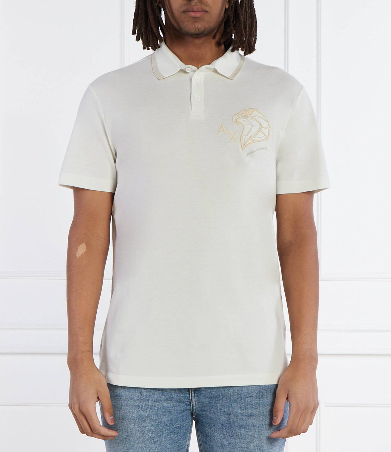 

Поло Armani Exchange Regular Fit, экрю
