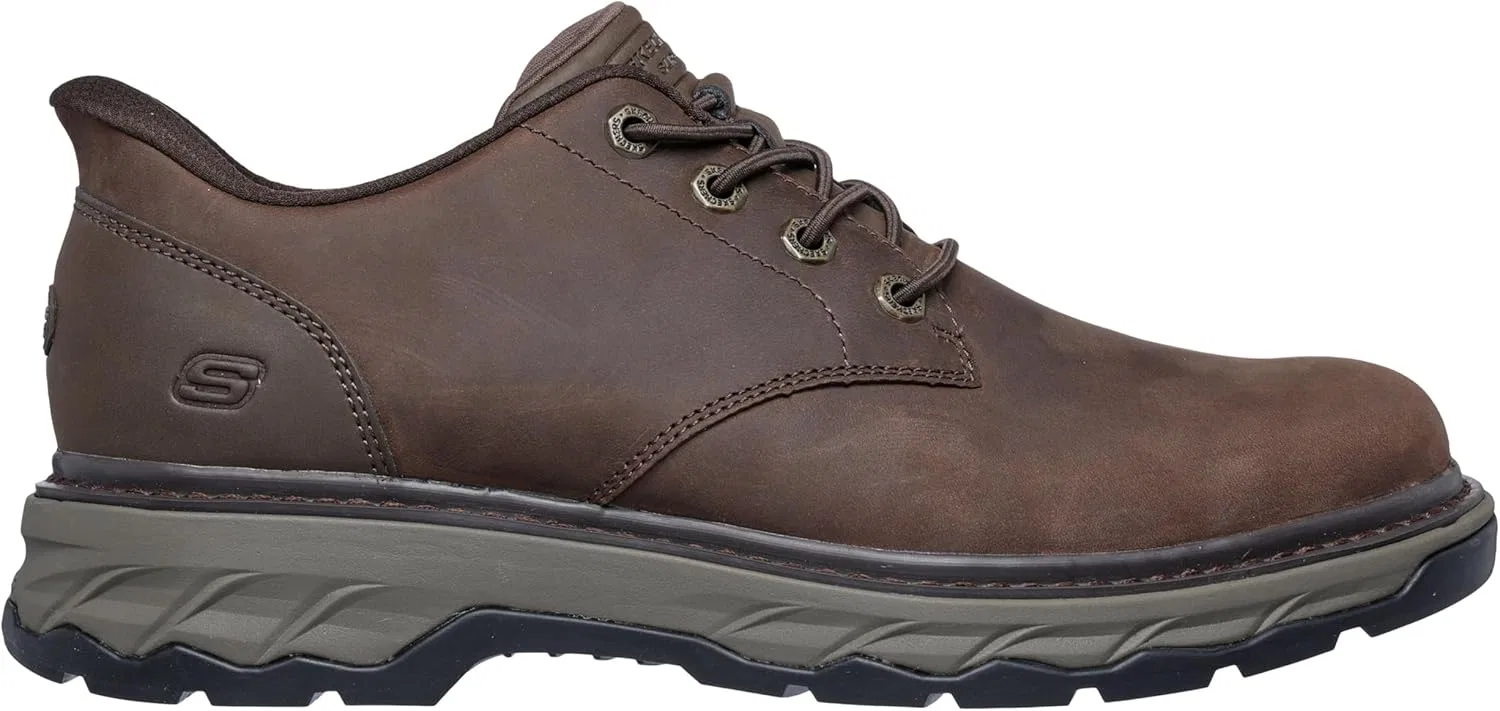 Мужские кожаные домашние лоферы Skechers USA Lockett Gustav с закругленным носком и эластичным шнурком Skechers Usa Men'S — фото 4