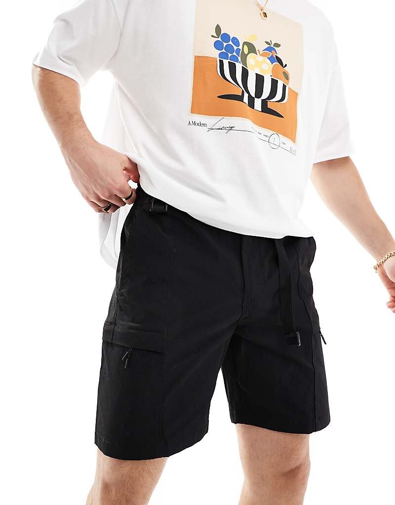 

Jack & Jones – черные шорты-карго