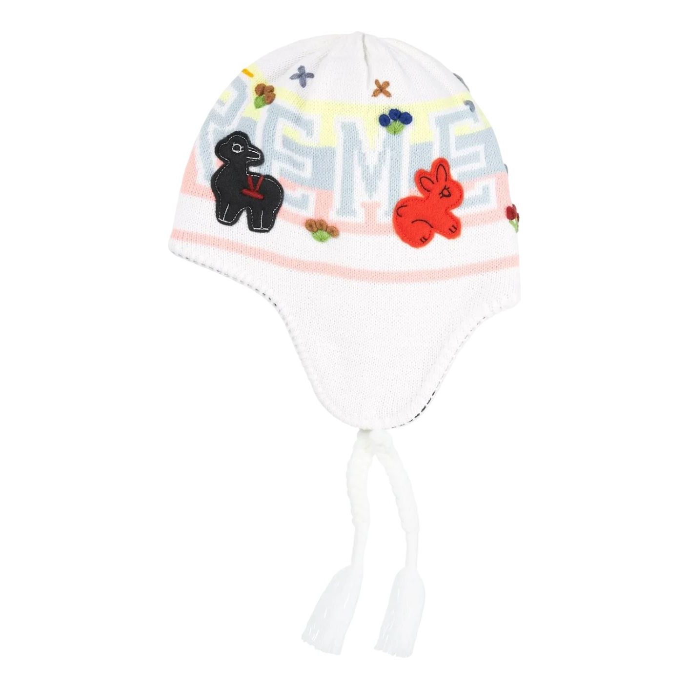 

Шапка Supreme FW25 с фетровой аппликацией и ушками, белая