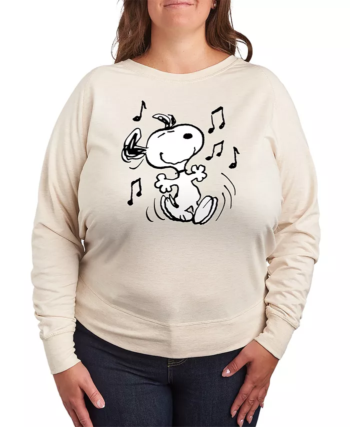 

Футболка-пуловер с принтом Peanuts Snoopy Dance больших размеров Hybrid Apparel, белый
